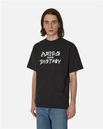 Aries Vintage and Destroy T-Shirt RUAR60006 BLK