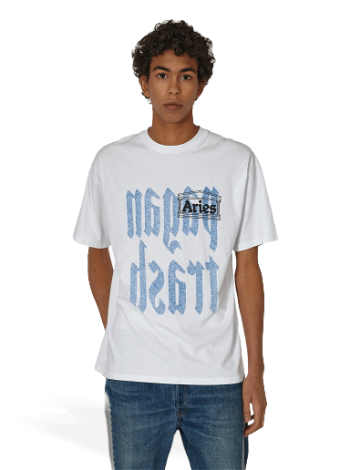 Aries Pagan Trash Reverse T-Shirt FUAR60015 WHT