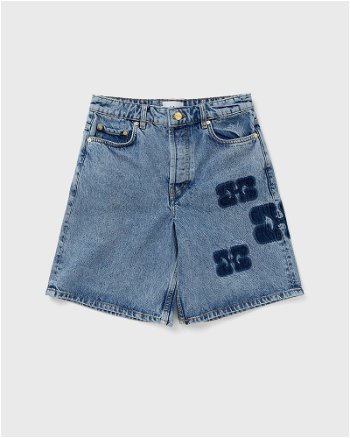 GANNI Patch Denim Shorts women Casual Shorts blue in size:S J1435-566