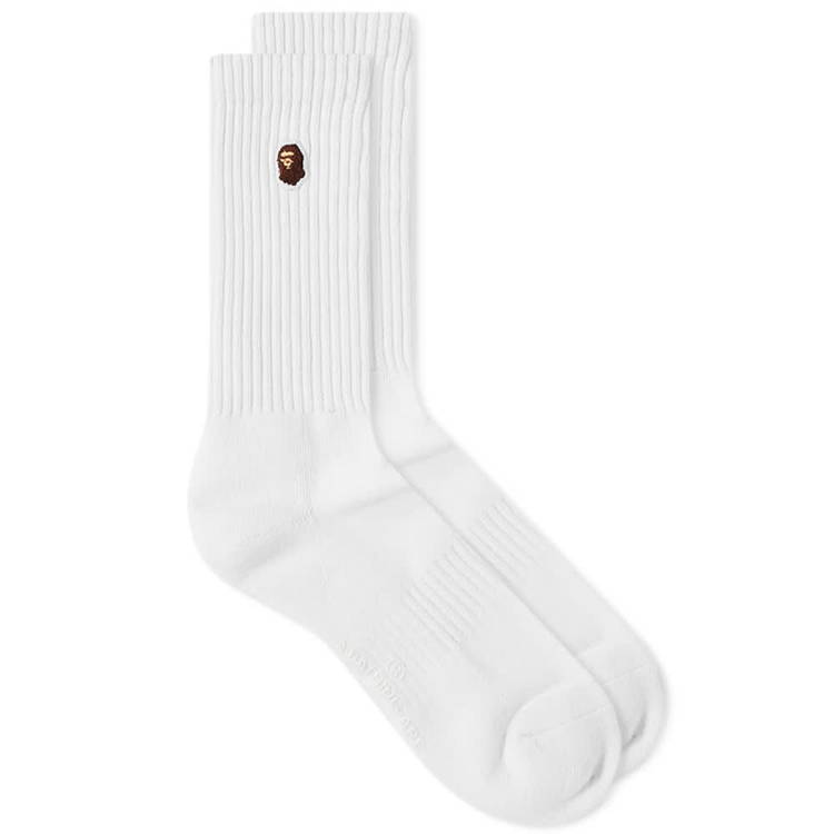 Calcetines Bape Promociones - Ape Head One Point Ankle Hombre Blancas