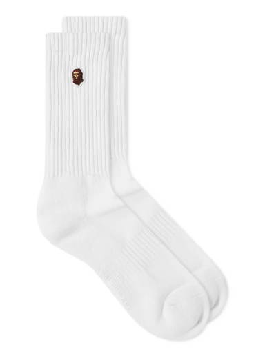 Calcetines Bape Promociones - Ape Head One Point Ankle Hombre Blancas