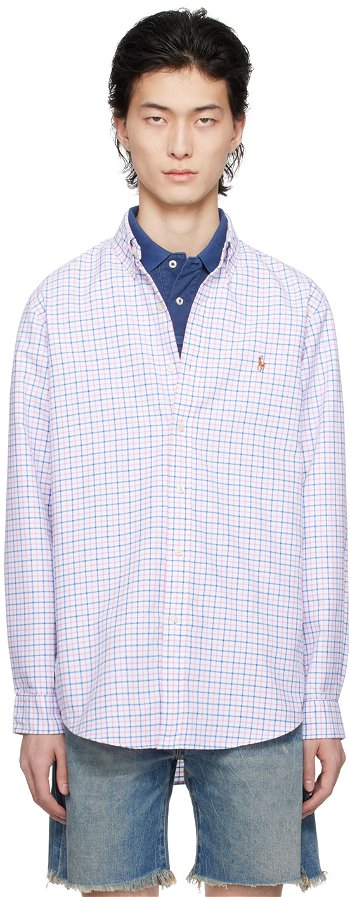 Polo by Ralph Lauren Pink & Blue Classic Fit Performance Shirt 710934687001