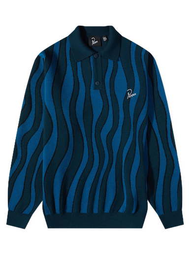Aqua Weed Waves Knitted Polo