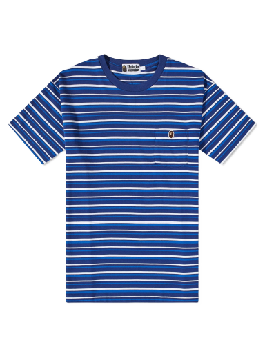 Striped One Point T-Shirt Blue