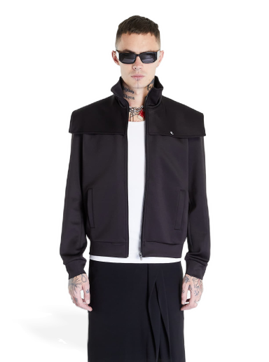 Zip Up Track Jacket With Strom Flap