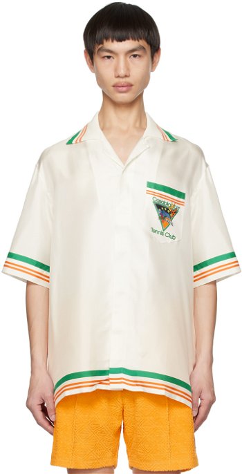Casablanca Tennis Club Icon Shirt MS23-SH-014-03 SILK TWILL TENNIS