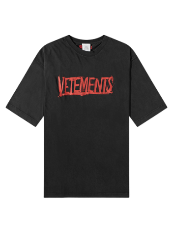VETEMENTS World Tour Logo T-Shirt Washed Black UE54TR430B