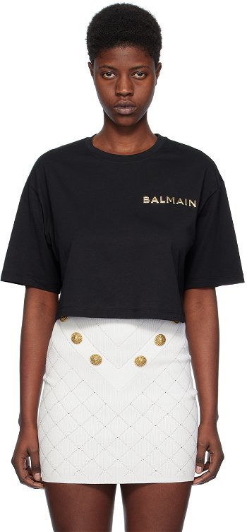 Balmain Cropped T-Shirt CF1EE020BC61