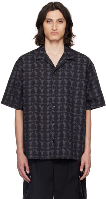 Moncler Gray & Black Print Shirt J10912F00007597KV