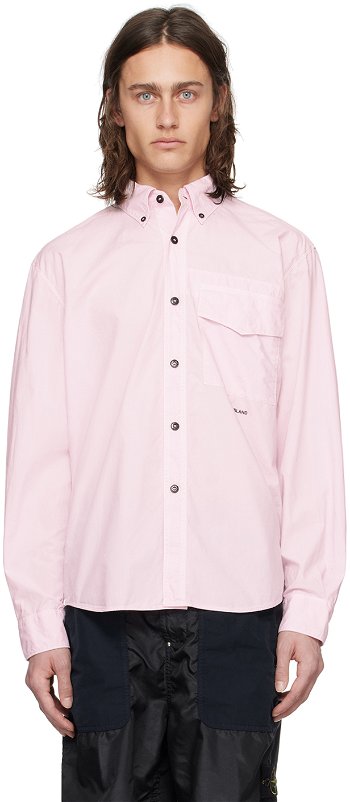Stone Island Pink Spread Collar Shirt 801511705