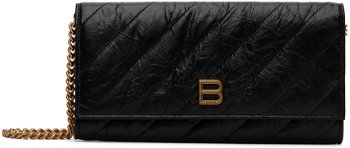 Balenciaga Black Crush Wallet On Chain Quilted Bag 781723 210J1
