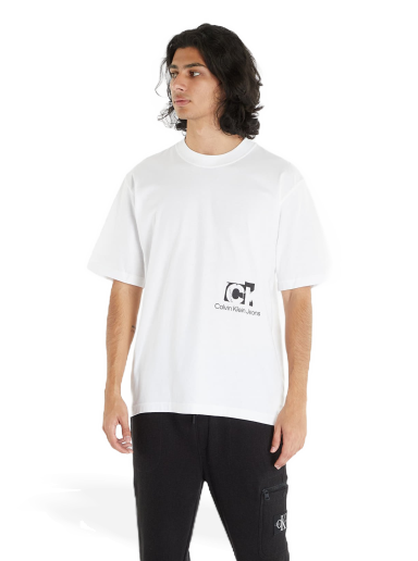 Jeans Connected Layer Land Short Sleeve Tee White