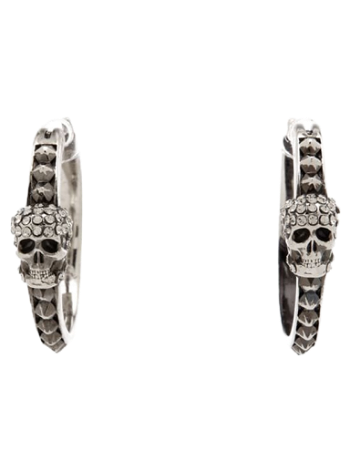 Alexander McQueen Pave Skull Hoop Earrings 710484J160Y-1190