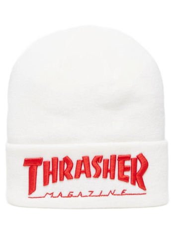 Thrasher Embroidered Logo Beanie White/ Red 145146