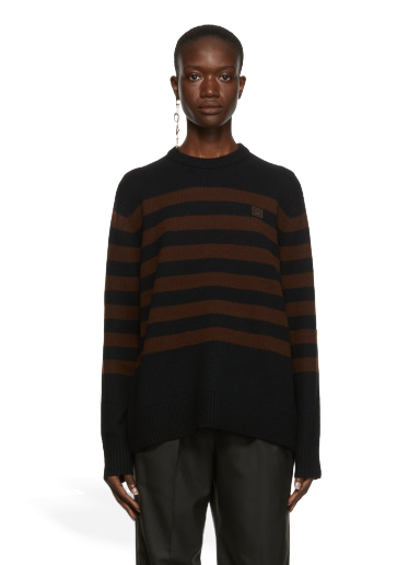 Wool Striped Patch Sweater