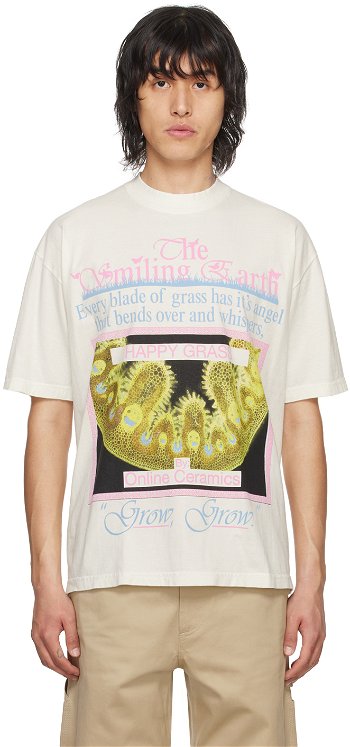 Online Ceramics Off-White The Smiling Earth T-Shirt Off-White The Smiling Earth Tee