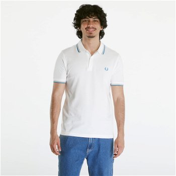 Fred Perry Twin Tipped Shirt Snow White/ Warm grey/ Ocean M3600 V36