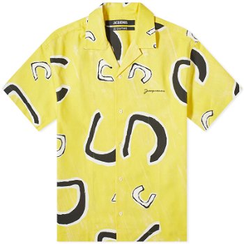 Jacquemus Jean Monogram Vacation Shirt in Yellow/Black 24E245SH201-1585-2BA