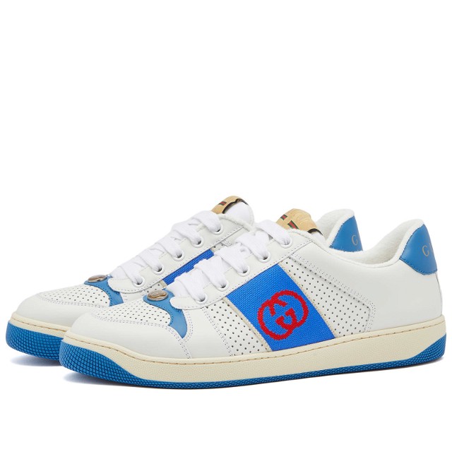 Men's Screener Sneakers in White/Blue, Size UK 6 | END. Clothing