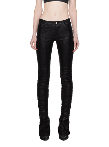 MISBHV Ruched Faux-Leather Trousers 231W333