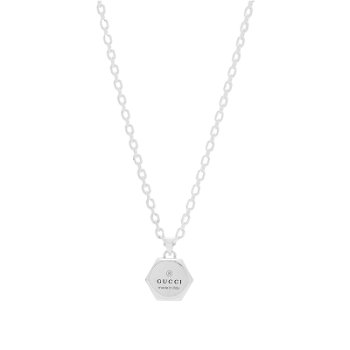 Gucci Trademark Hexagonal Necklace "Silver" YBB77917500100U