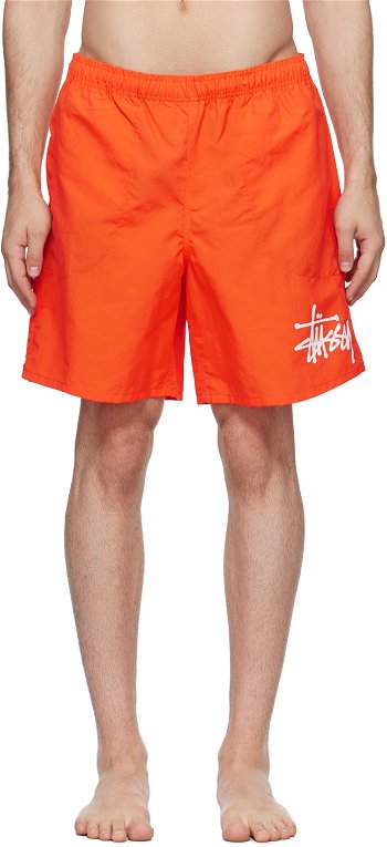 Stüssy Orange Big Basic Swim Shorts 113156