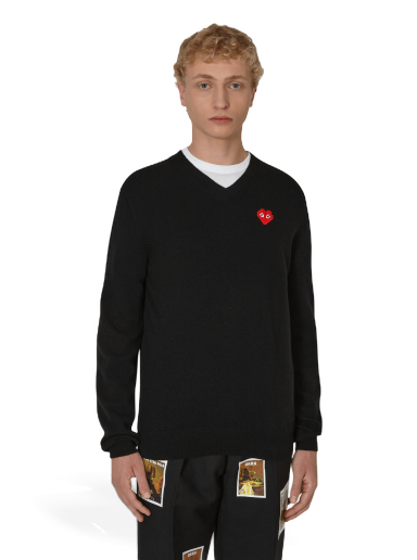 Invader Heart V-Neck Sweater