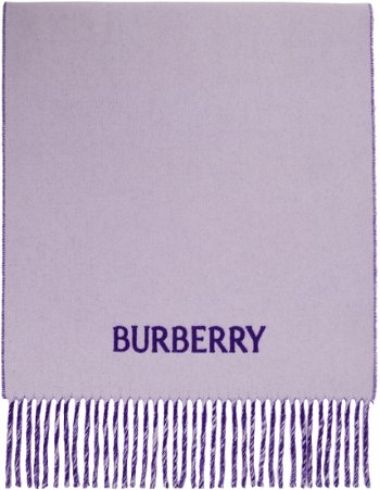 Burberry EKD Cashmere Reversible Scarf Purple 8079185