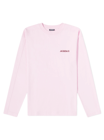 Jacquemus Pavane Logo Long Sleeve T-Shirt Pink Jelly Print 23H236JS190-2102-4DA