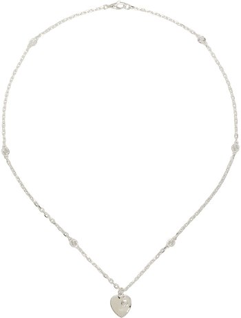 Gucci Heart Interlocking G Necklace "Silver" 645545 J8410