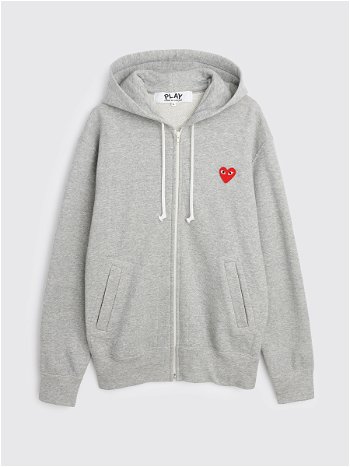 Comme des Garçons Play Small Heart Zip Hooded Sweatshirt Grey P1T168