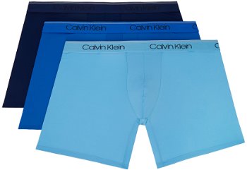 CALVIN KLEIN Underwear Three-Pack Blue Micro Boxer Briefs NB2928-400