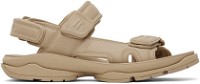 Faux-Leather Tourist Sandals "Taupe"