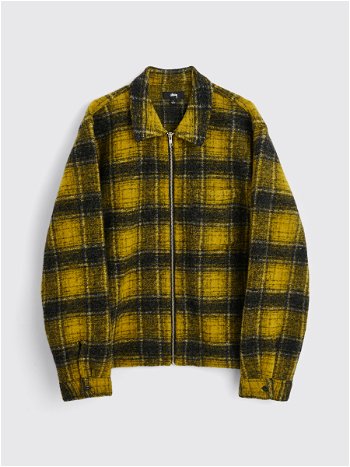Stüssy Wool Plaid Zip Shirt Yellow - Medium 1110297 0201