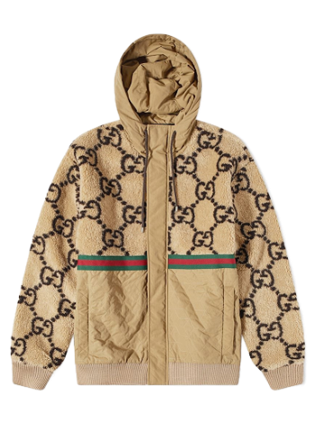 Gucci Jumbo GG Fleece Panel Hooded Jacket 706419-XJETL-2066