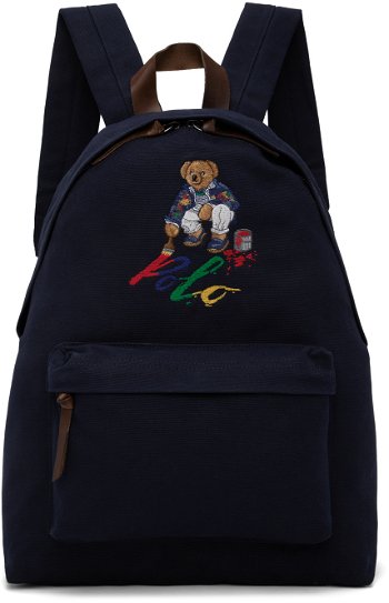 Polo by Ralph Lauren Navy Polo Bear Canvas Backpack 405931636001
