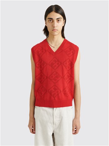 Fucking Awesome Letter Square Vest Red PN6275