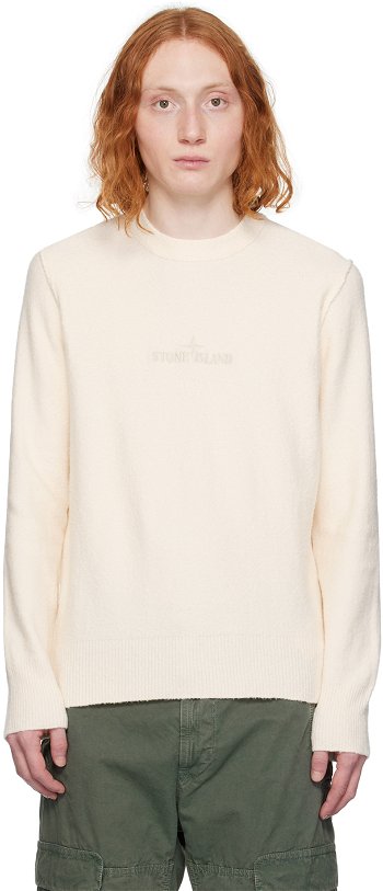 Stone Island Embroidered Sweater "Off-White" 8015534D2