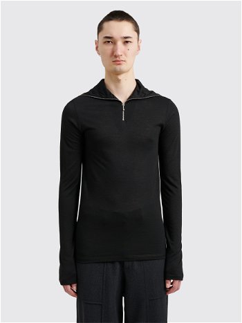 Jil Sander Technical Wool Half Zip T-shirt J47GC0021 J70021 001