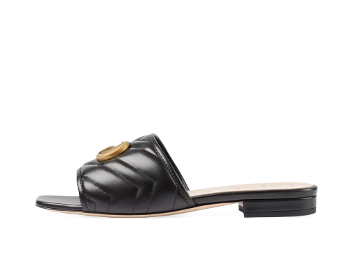 Double G Slide Sandal 'Black' Leather