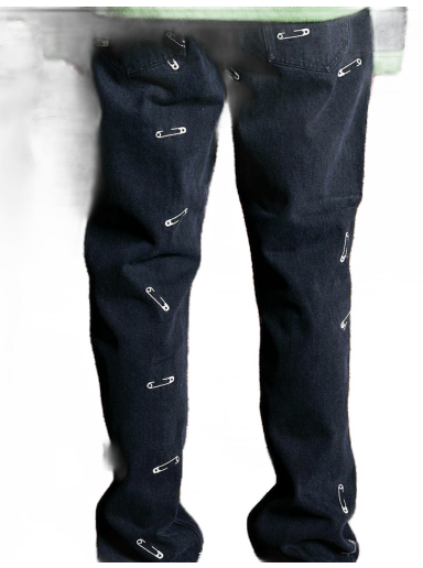 Safety Pin 5 Pocket Denim Jeans