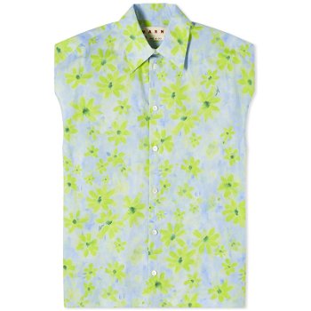 Marni Cocoon Sleevless Printed Shirt "Aquamarine" CAMA0565A0-PAB24