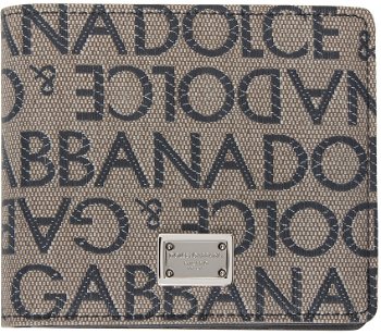 Dolce & Gabbana Brown & Black Jacquard Bifold Wallet BP1321AJ705