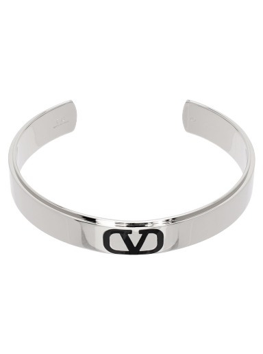 Garavani VLogo Signature Cuff Bracelet "Silver & Black"