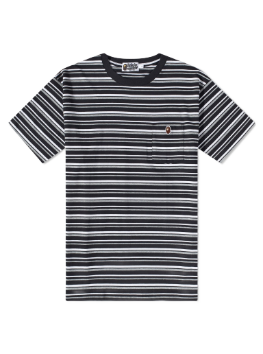 Striped One Point T-Shirt Black
