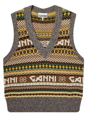 GANNI Logo Wool Mix Vest Top K1867-531