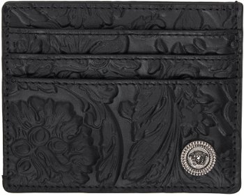 Versace Black Embossing Barocco Card Holder 1011452_1A10637