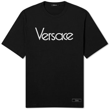Versace Men's Tribute Embroidered Tee Black 1012545-1A09028-1B000