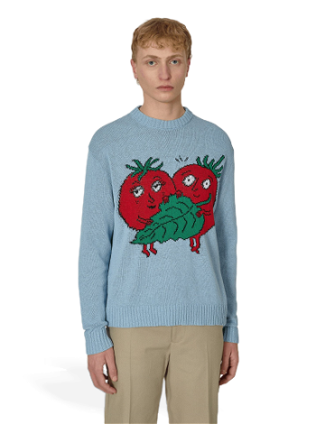Sky High Farm Recycled Cotton Intarsia Knit Sweater SHF03N001 1