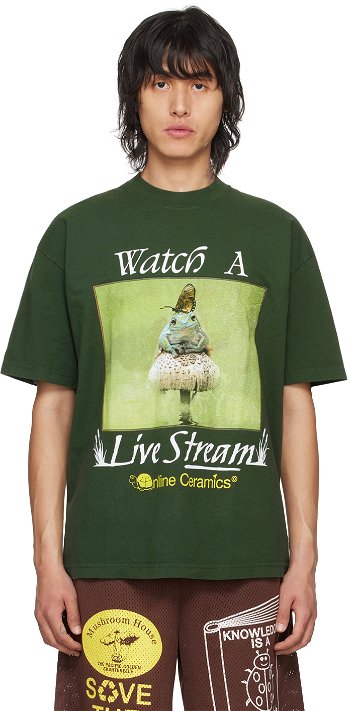 Online Ceramics Green Watch A Live Stream T-Shirt Ivy Watch A Live Stream SS Tee